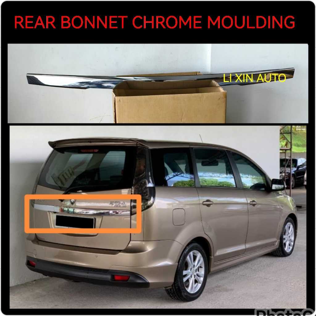 PROTON EXORA,EXORA BOLD 2009-2018 REAR BONNET CHROME MOULDING / TRUNK ...