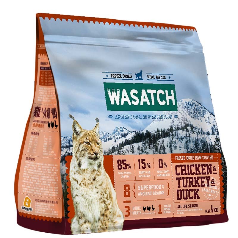 WASATCH Acient Grain Freeze Dried CHICKEN & TURKEY & DUCK Cat Food