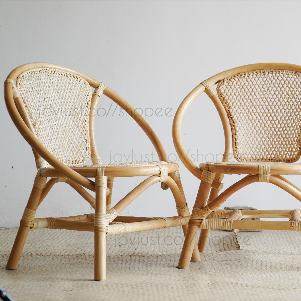 Rattan Chair Adult Kids Kerusi Rotan Putih Deco Family | Shopee Malaysia