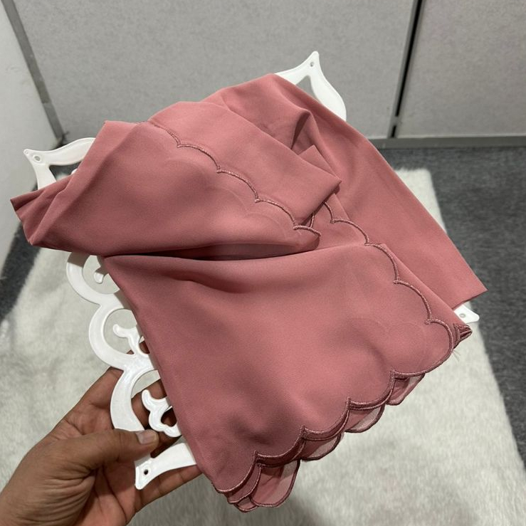 Shawl chifoon sulam embroidery murah premium Ready stock in Malaysia