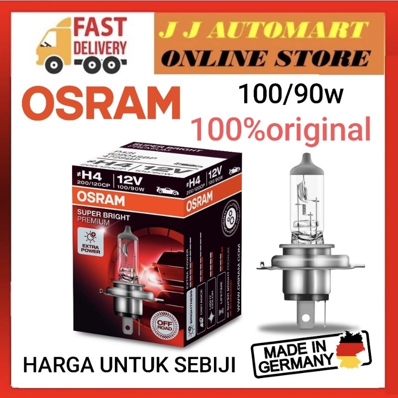 OSRAM H4 100W Headlight Bulb P43T 62204SBP 12V Super Bright Premium 200 ...