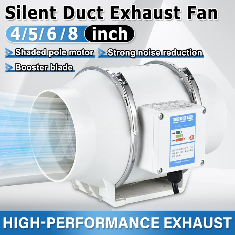 Exhaust Fan 4 inch 6 inch 8 inch Diagonal Flow Pressurized Duct Fan ...
