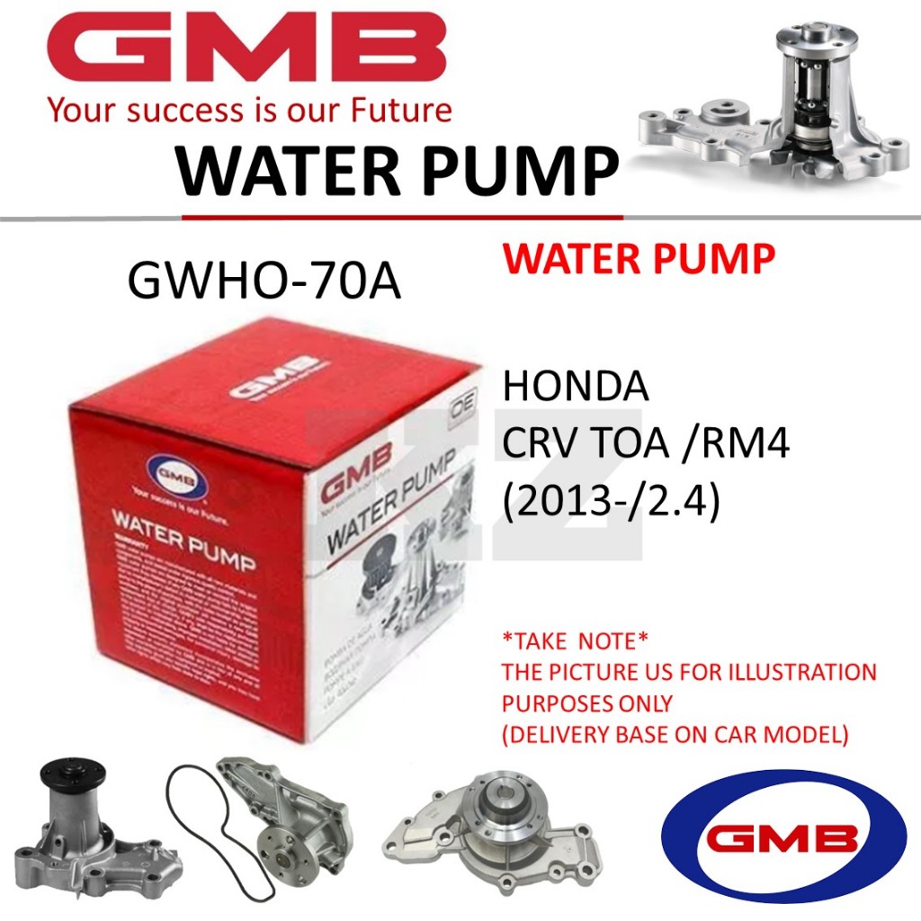 GMB BRAND WATER PUMP - GWHO-70A HONDA CRV TOA /RM4 (2013-/2.4) | Shopee ...