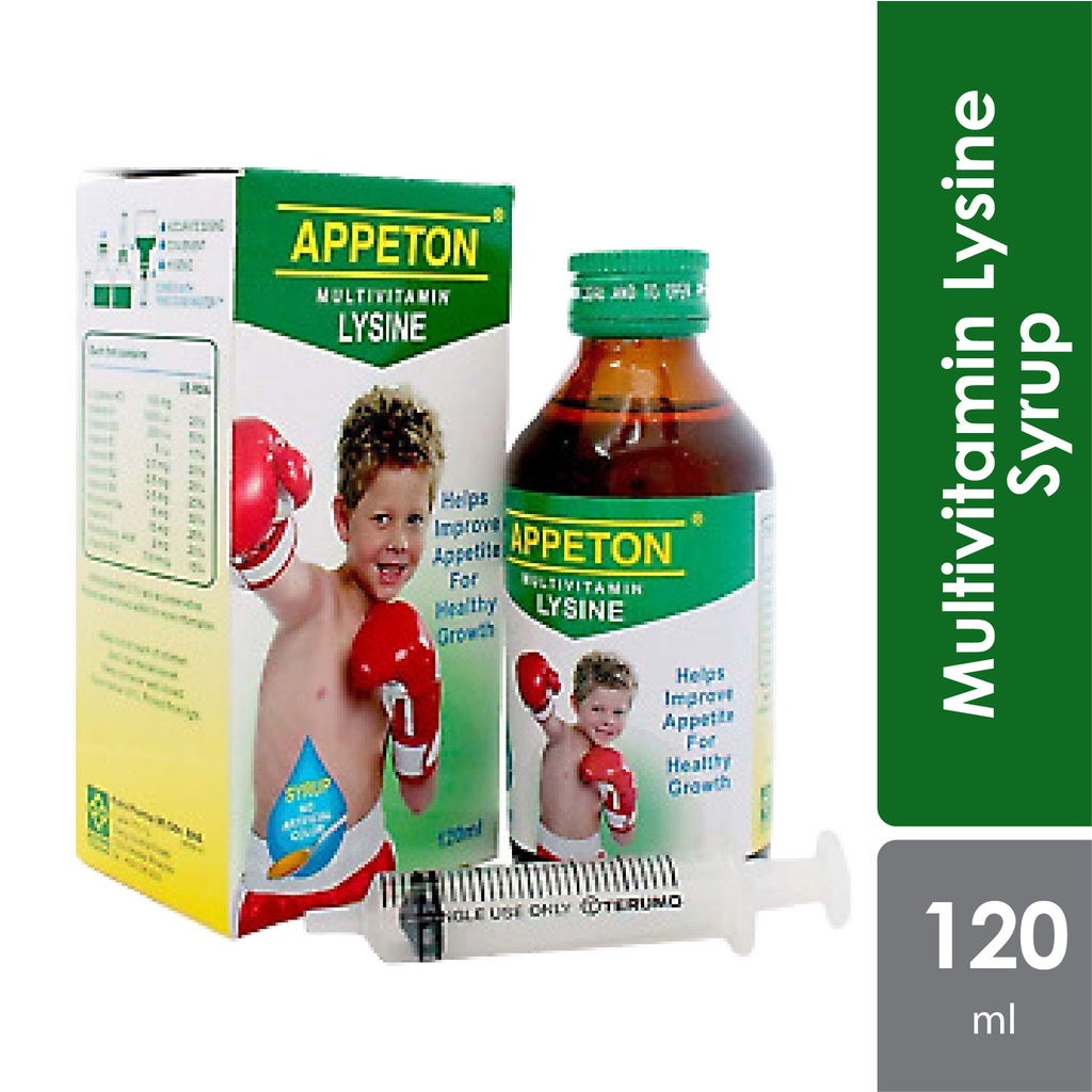 APPETON Multivitamin with Lysine Syrup 120ML untuk tambah selera makan ...