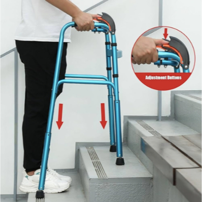 Folding Aluminium Walker / Up & Down Stairs Walking Aid / Retractable ...