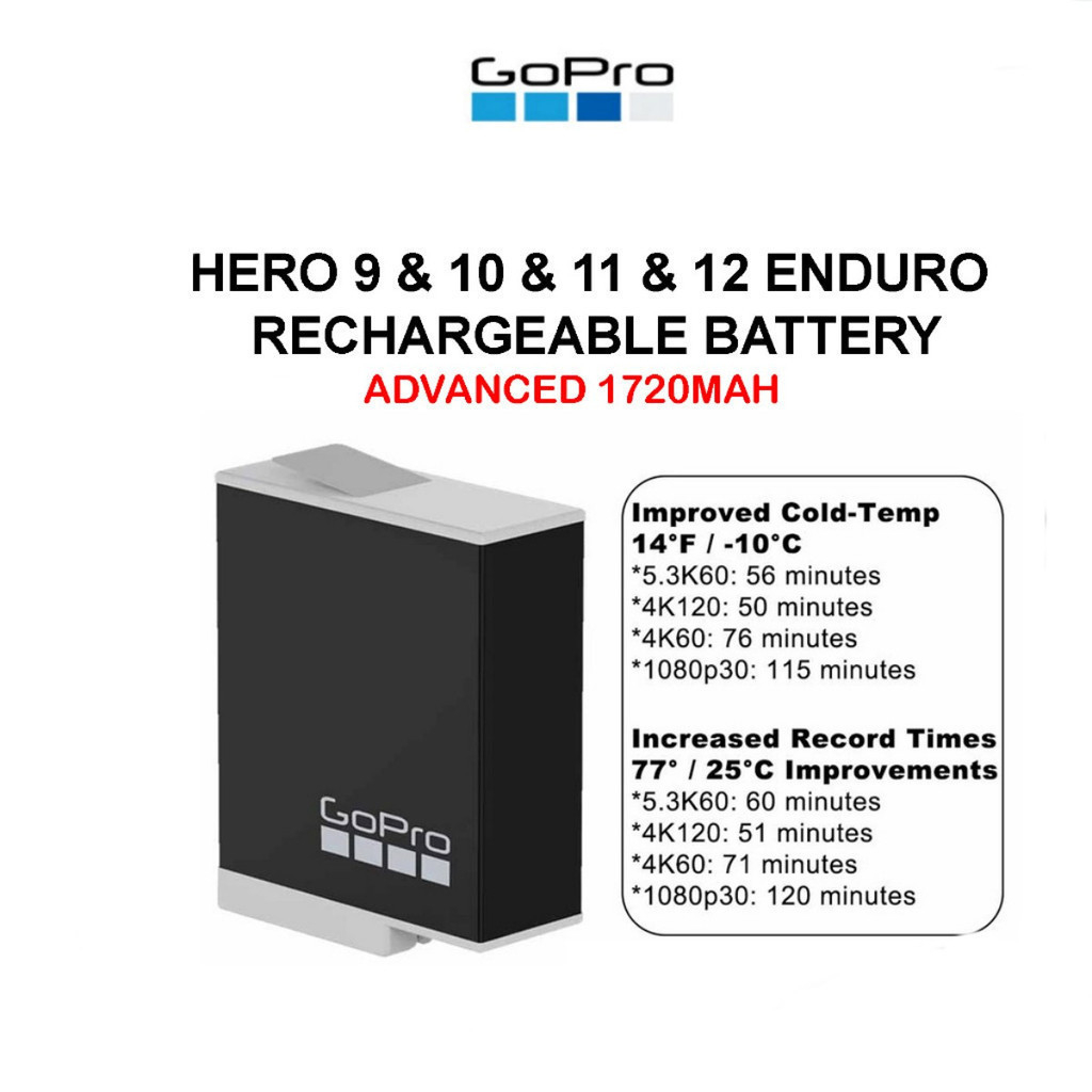 (Original Gopro) Gopro Hero12/11/10/9 Replacement Battery | Shopee Malaysia