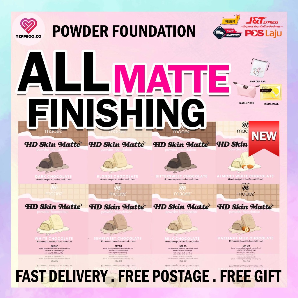 MAAEZ HD SKIN MATTE POWDER FOUNDATION NEW PRODUCT SPF 30 FREE GIFT ...