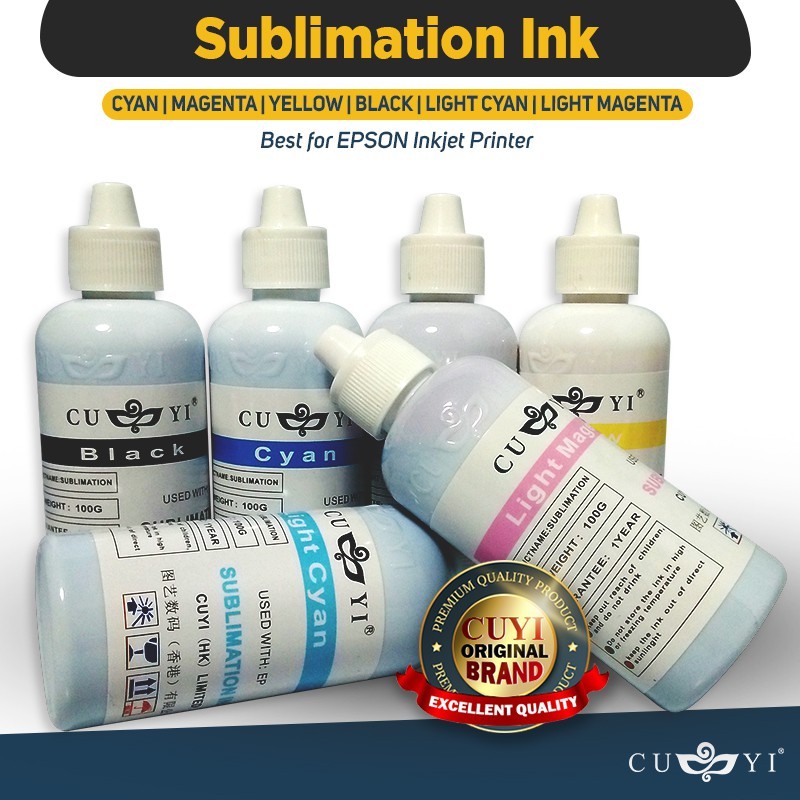 CUYI Sublimation Ink for Epson Printer Inkjet Printer 100ml (C/M/Y/K/Lc ...