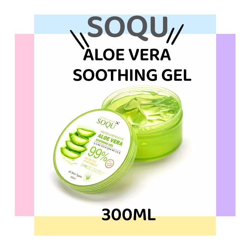 SOQU Deep Sea Water Moisture Aloe Vera Soothing Gel 300ml - 99% ...