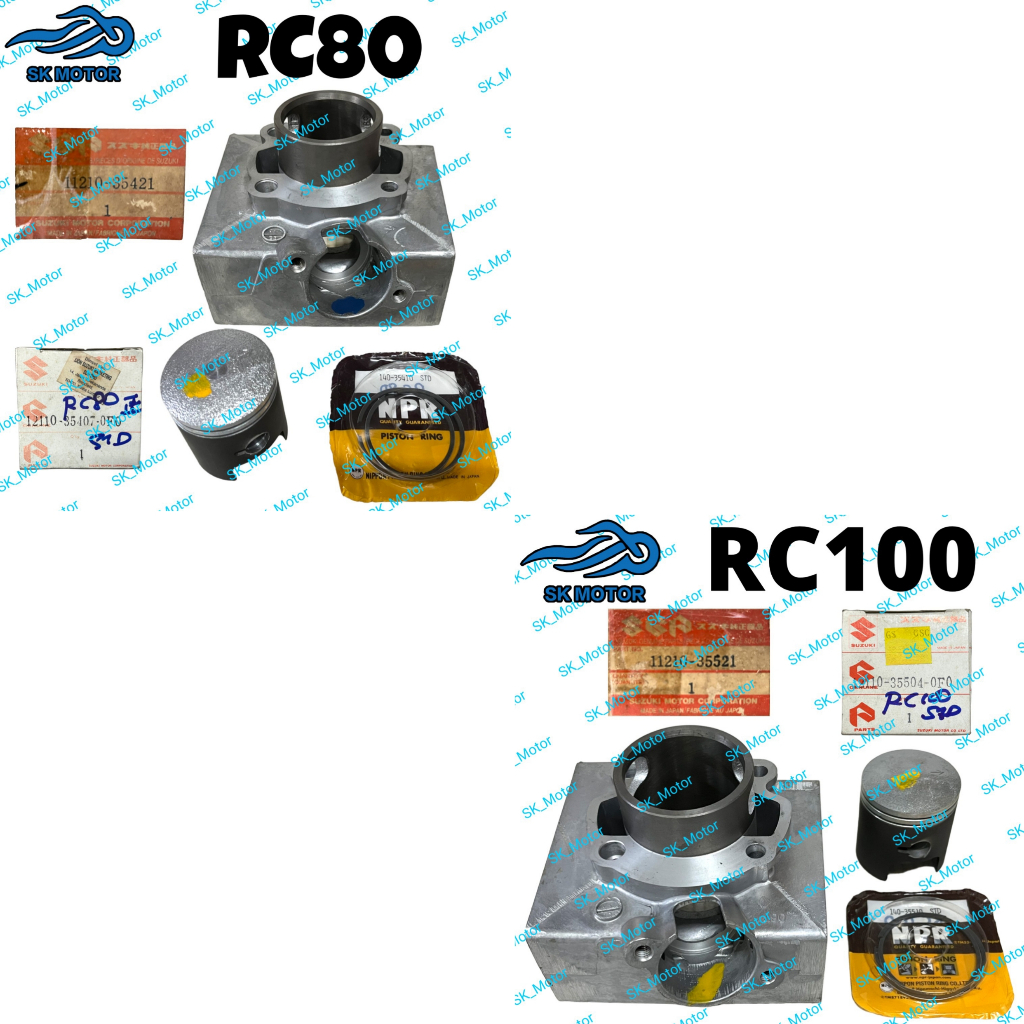 Suzuki RC80 RC100 RC 80 100 Original Cylinder Block Full Set Piston NPR ...