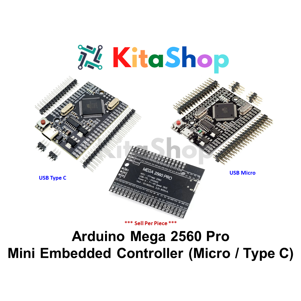 Arduino Mega 2560 Pro Mini Embedded Controller (Micro / Type C ...