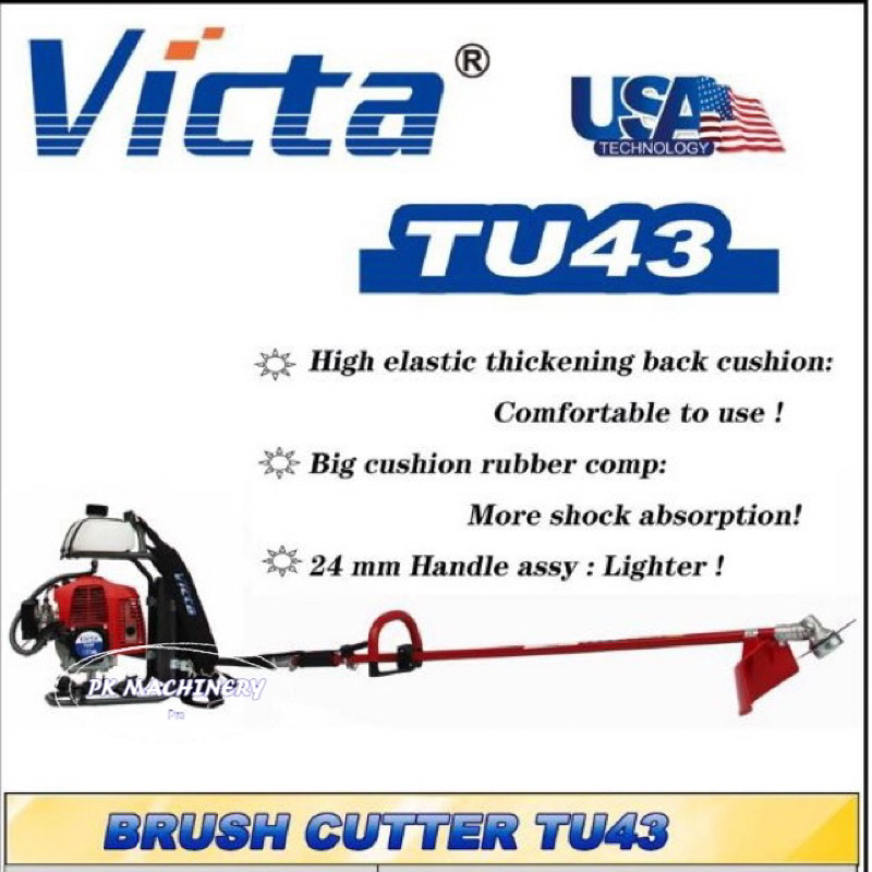 VICTA TU43 Brush Cutter 43cc Powerful Heavy Duty Engine Mesin Rumput ...