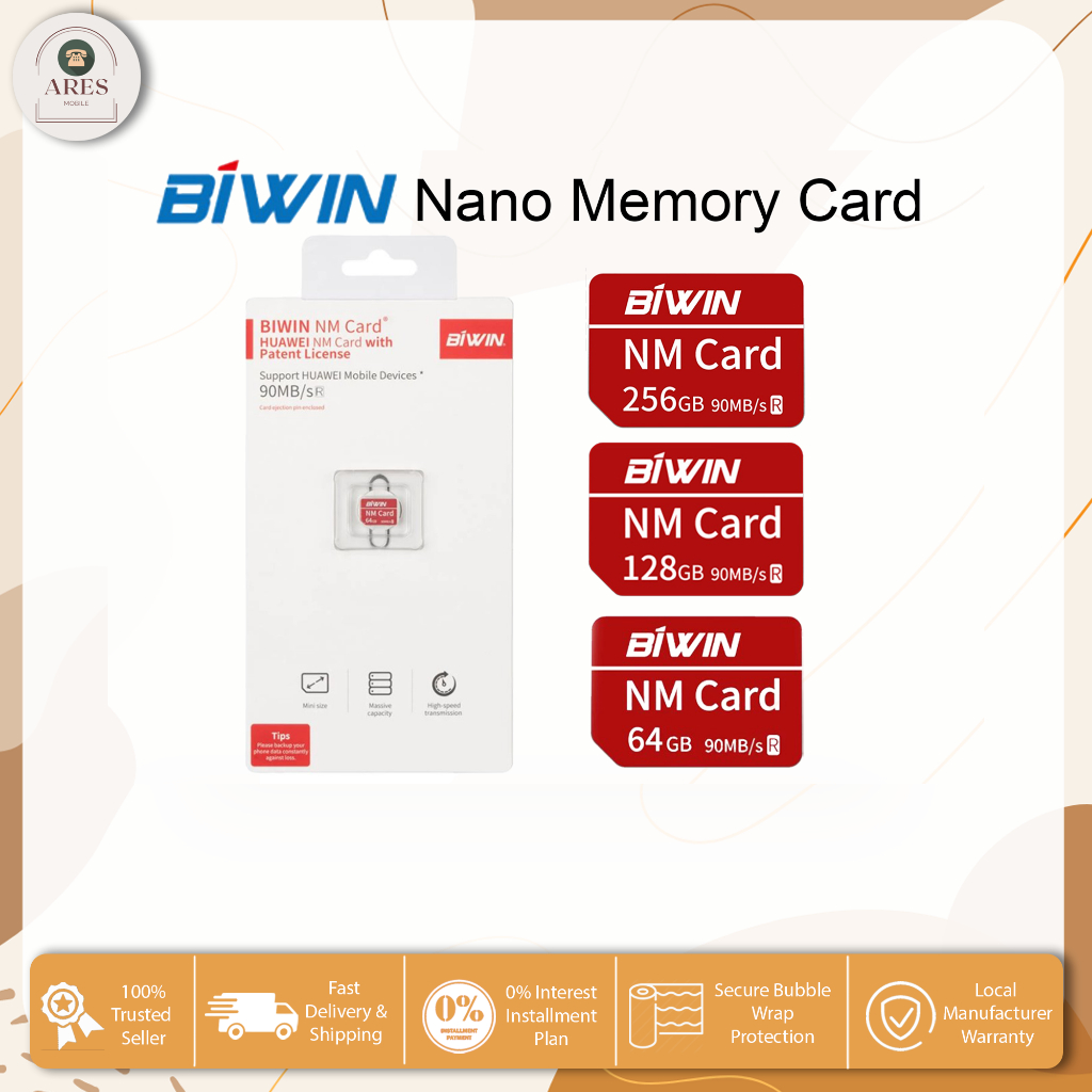 Huawei Biwin Nano Memory Card 64GB/ 128GB/ 256GB 1 Year Warranty