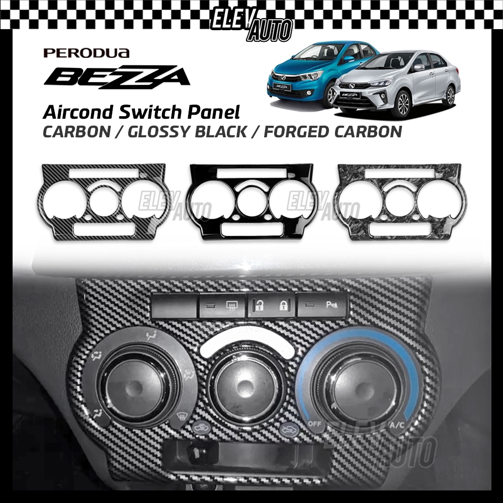 Perodua Bezza Aircond Switch Panel Interior Trim Carbon Fiber Black ...