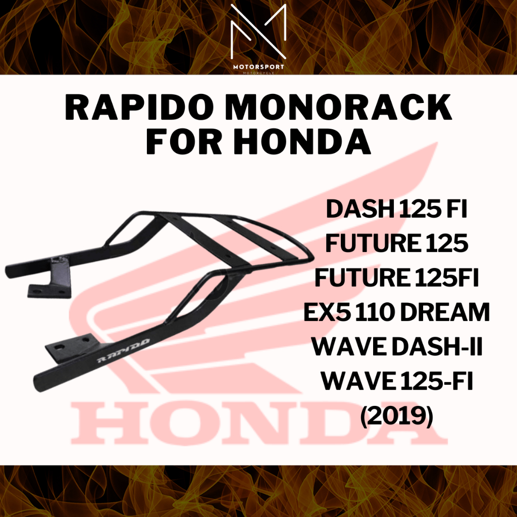 RAPIDO MONORACK For Honda Motorcycle Rack Box Motorsikal Rack Kaki ...
