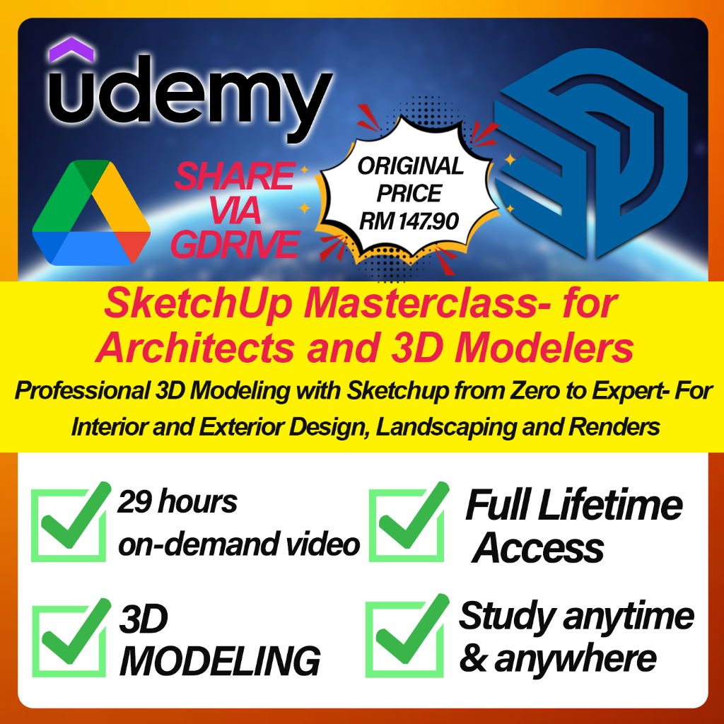 [ Video Course ] SketchUp Masterclass- for Architects and 3D Modelers 📕 ...