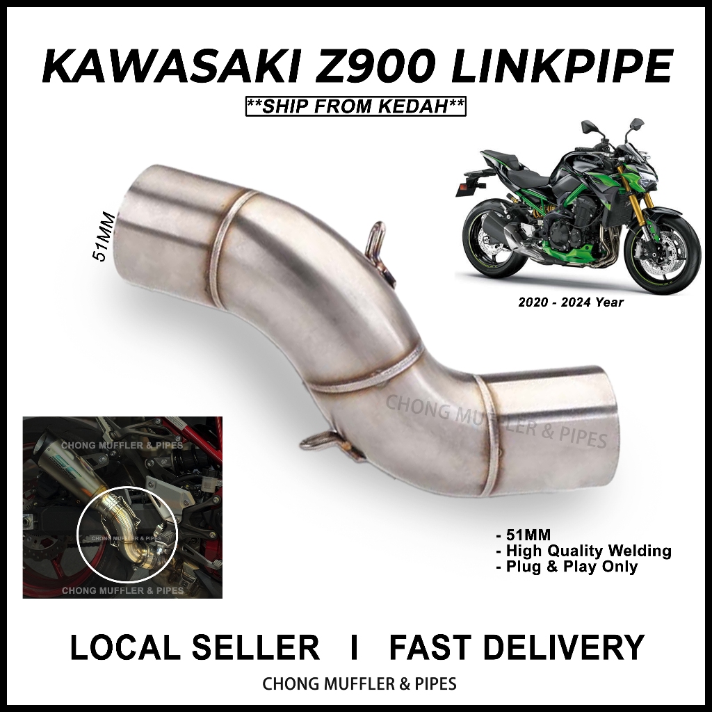 (LOCAL MY) Kawasaki Z900 Slip-on Mid Pipe Exhaust Mufller | Shopee Malaysia