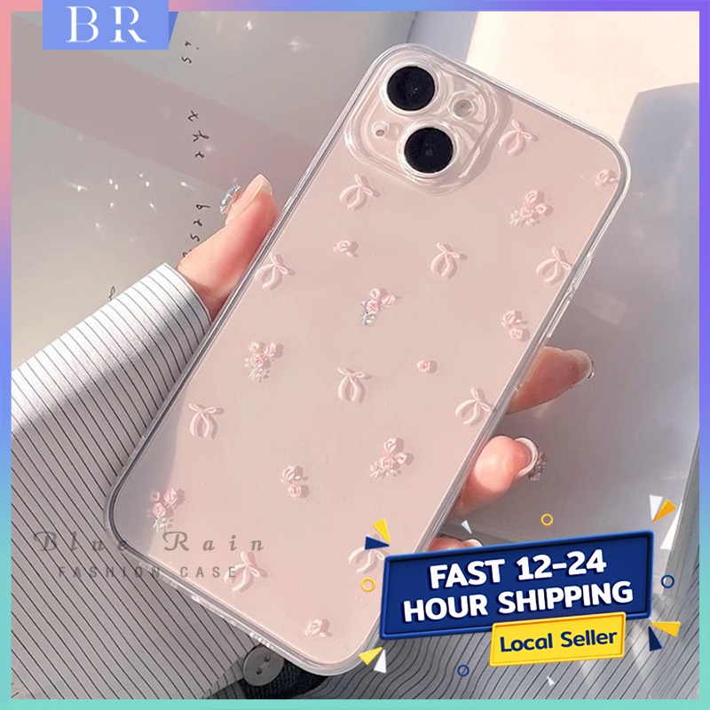 Fashion Simple Bowknot Clear Phone Case Compatible for iPhone 16 15 14 ...
