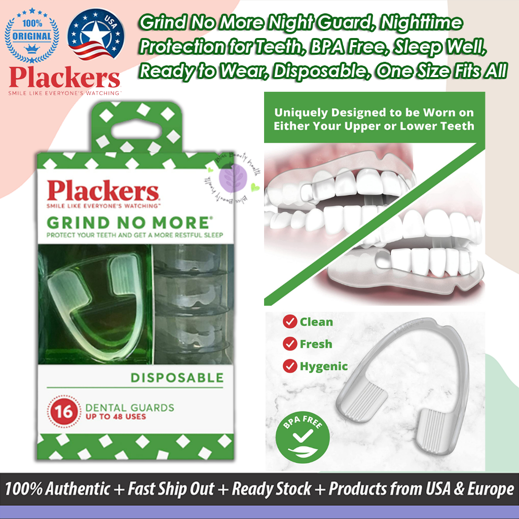 Plackers Grind No More Night Guard, Nighttime Protection for Teeth, BPA Free, Sleep Well, Ready
