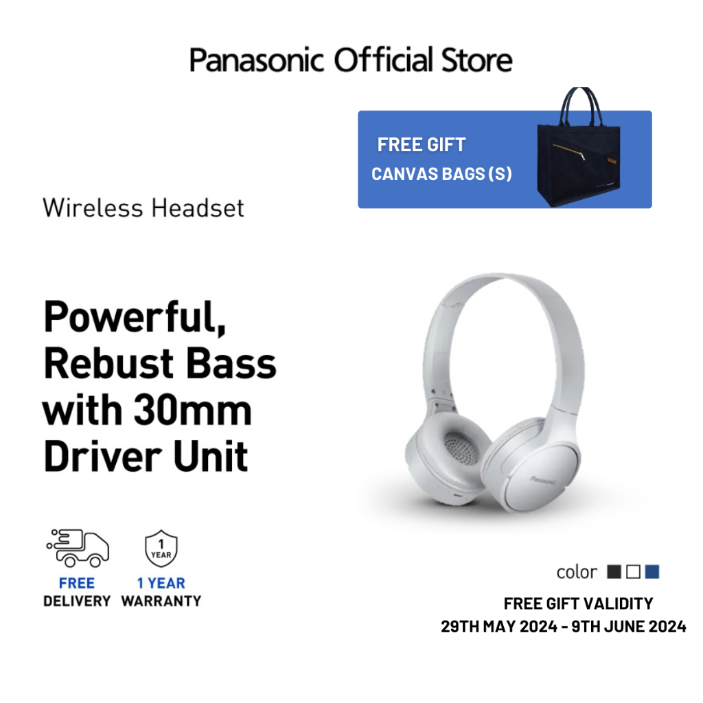 Panasonic Street Wireless Headphone Over Ear 50 Hours Playback