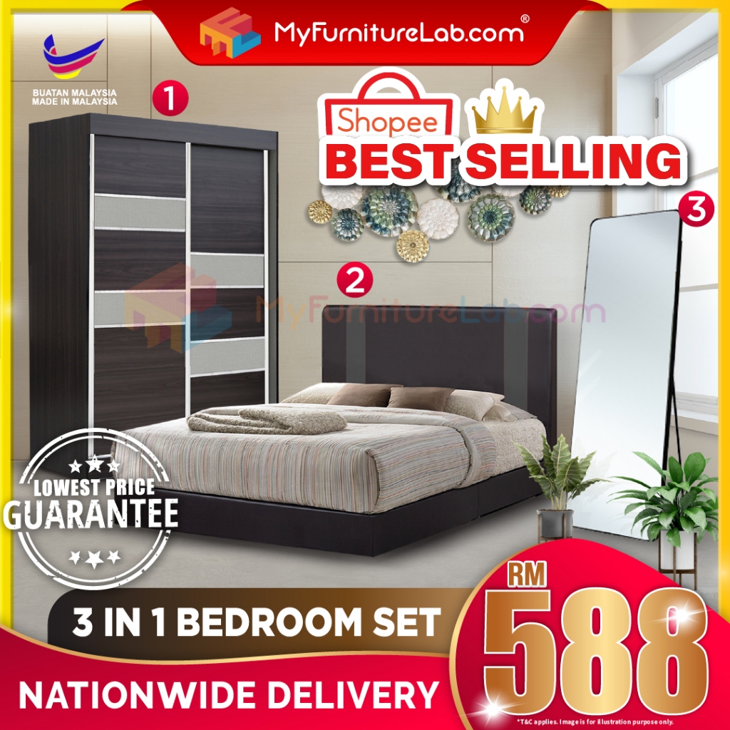 ???READY STOCK??? ??????????????????????????????????????????????????????????RASA SAYANG 4Ft Full Bedroom Set Wardrobe