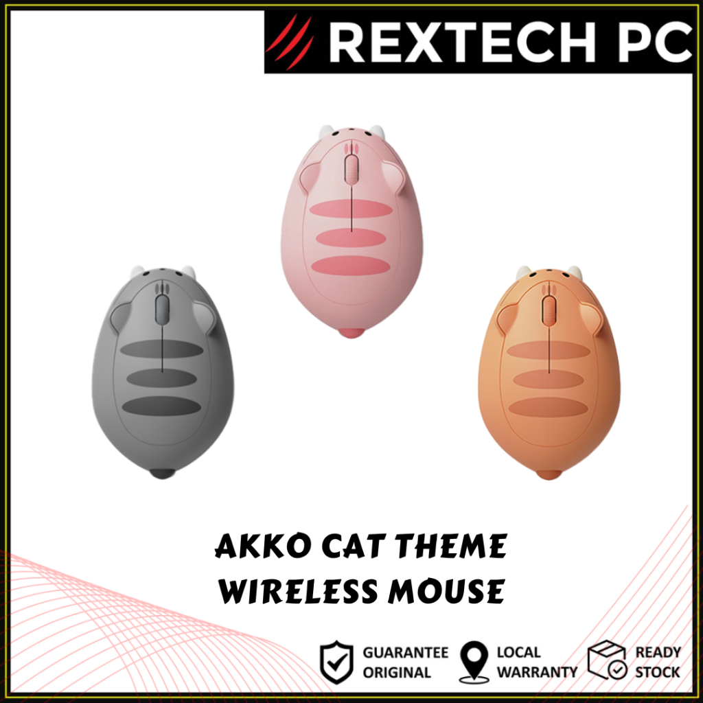 Akko Cat Theme Wireless Cute Office Mouse (Battery is needed) | Shopee ...