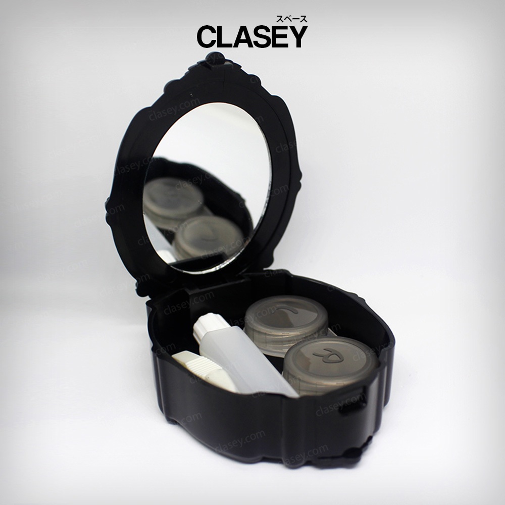 Clasey Roseau Vintage Rose Contact Lens Case Mirror Tweezer Travel Kit ...