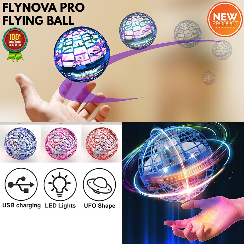 Flying Orb Toys with 360° Rotating Flynova Pro UFO Flying Toy Built-in ...
