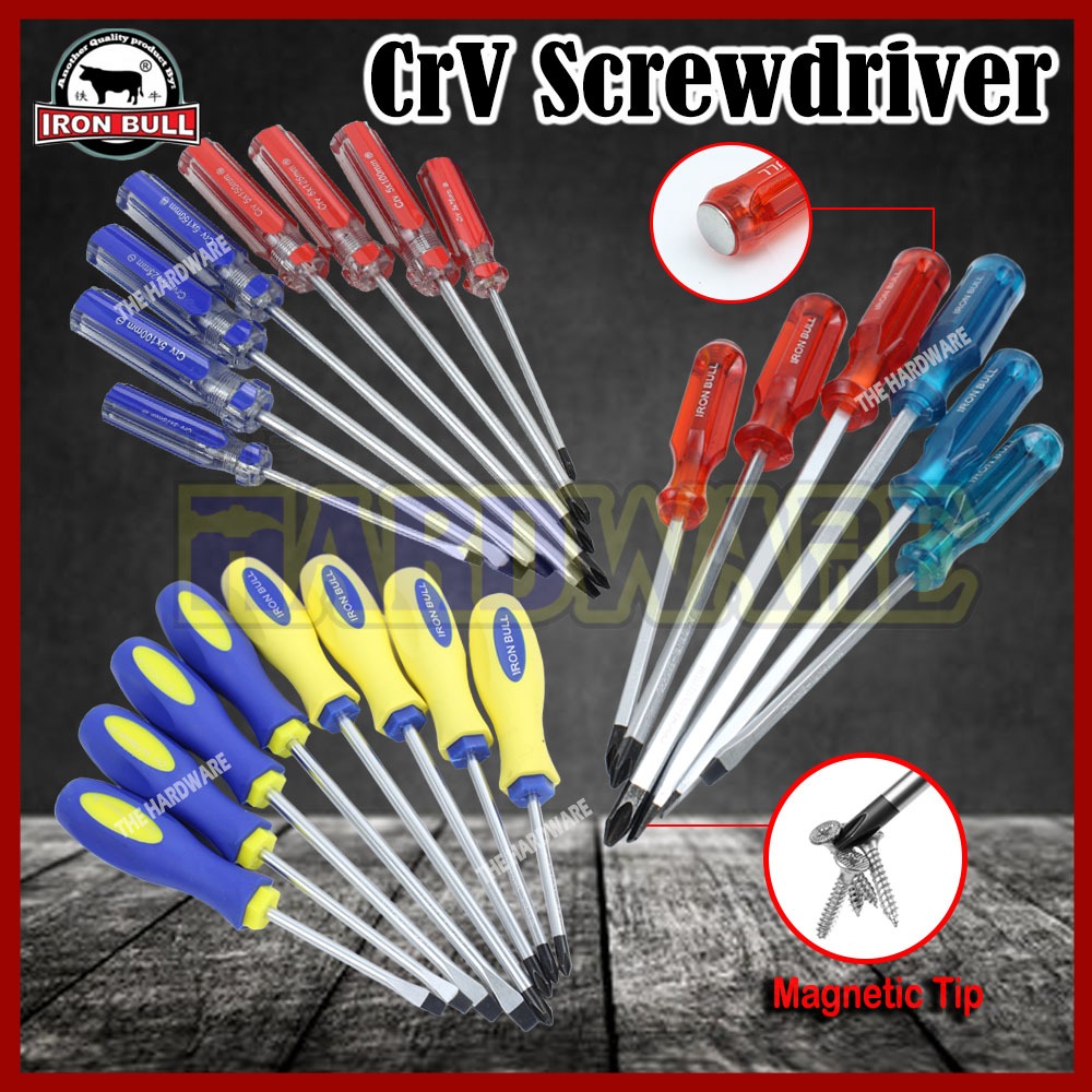 IRON BULL Magnetic Hammer Screwdriver 2Way Dual Function Stubby Screw ...