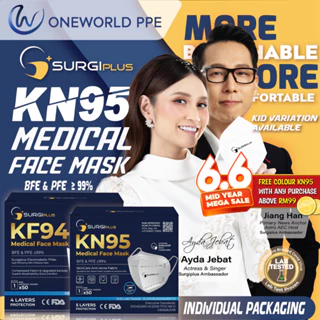Surgiplus Medical KN95 5 layers 1pcs【Individual Packing】Order 50pcs Come with Original Box!!