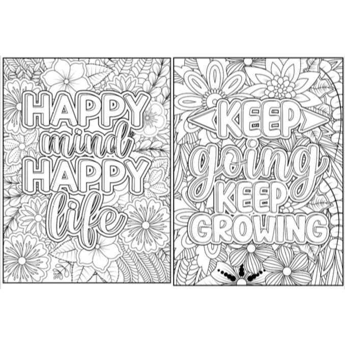 [PDF] 50 Pictures MOTIVATION QUOTE (Set 2) Printable Colouring Pages ...