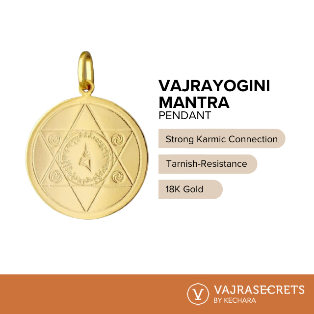 Vajrayogini Mantra 18k Gold Pendant – Attract Karmic Connection ...