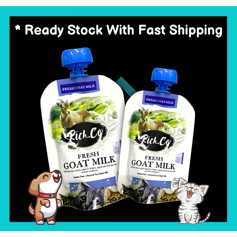 Rich.Co Fresh Goat Milk Lactose Free Pet Milk Dog / Cat 100ml Susu ...