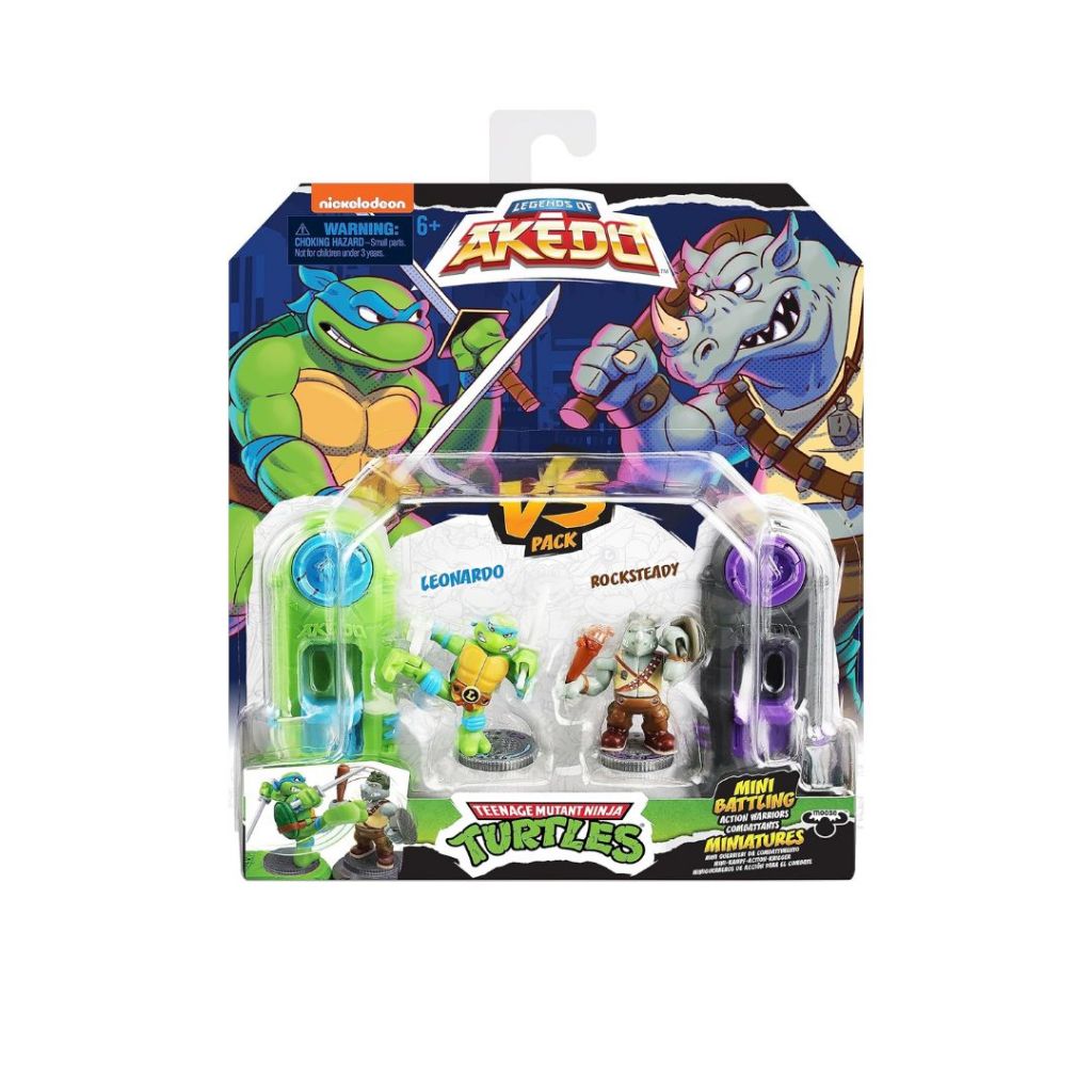 Legends Of Akedo TMNT Battle Pack – 5 Figurines + 2 Contrôleurs, Couleurs Vintage
