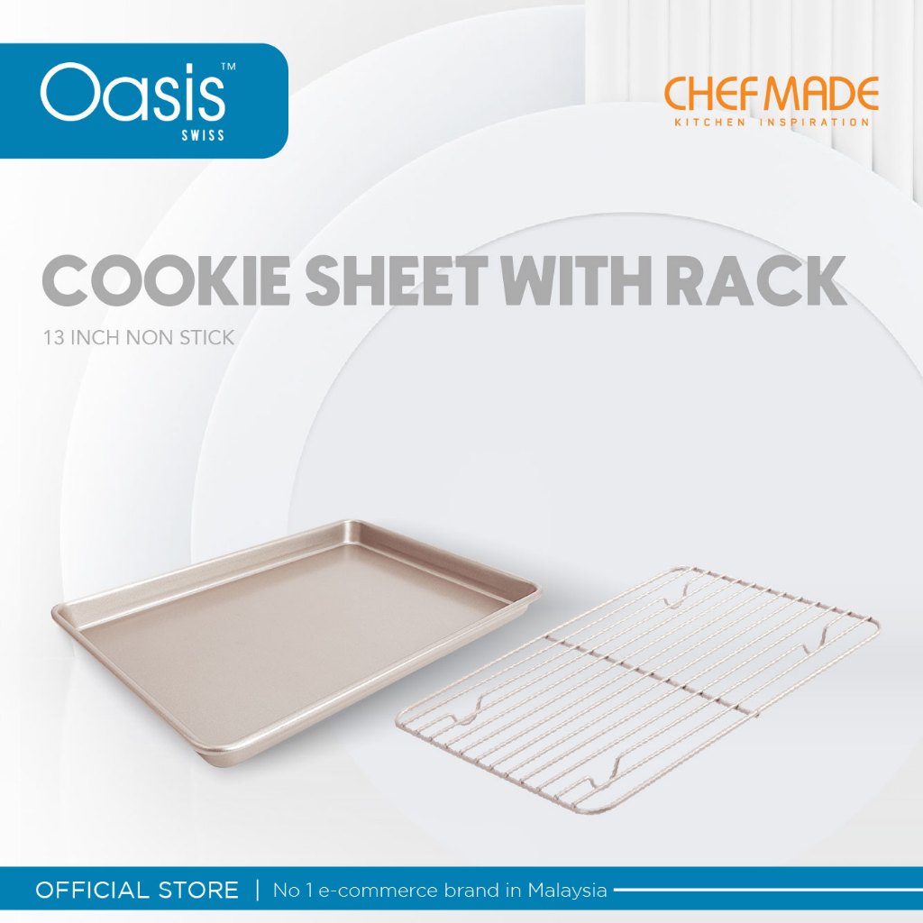 Chefmade Non Stick Cookies Sheet With Rack Shopee Malaysia