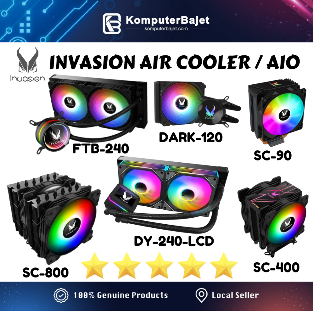 INVASION AIO COOLER / AIR COOLER GAMING PC FAN SC-90 SC-400 SC-800 DY ...