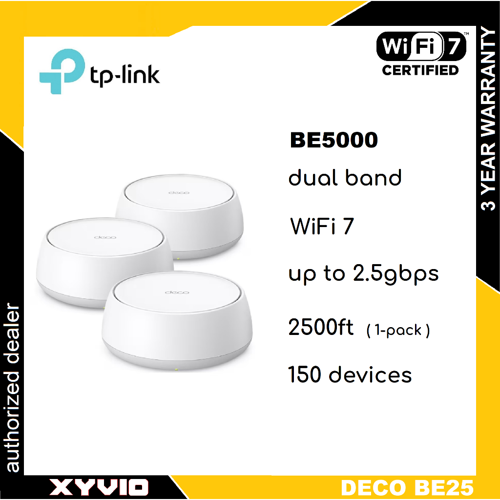 NEW LAUNCH!!! TP-LINK Deco BE25 BE5000 Whole Home Mesh WiFi 7 System ...