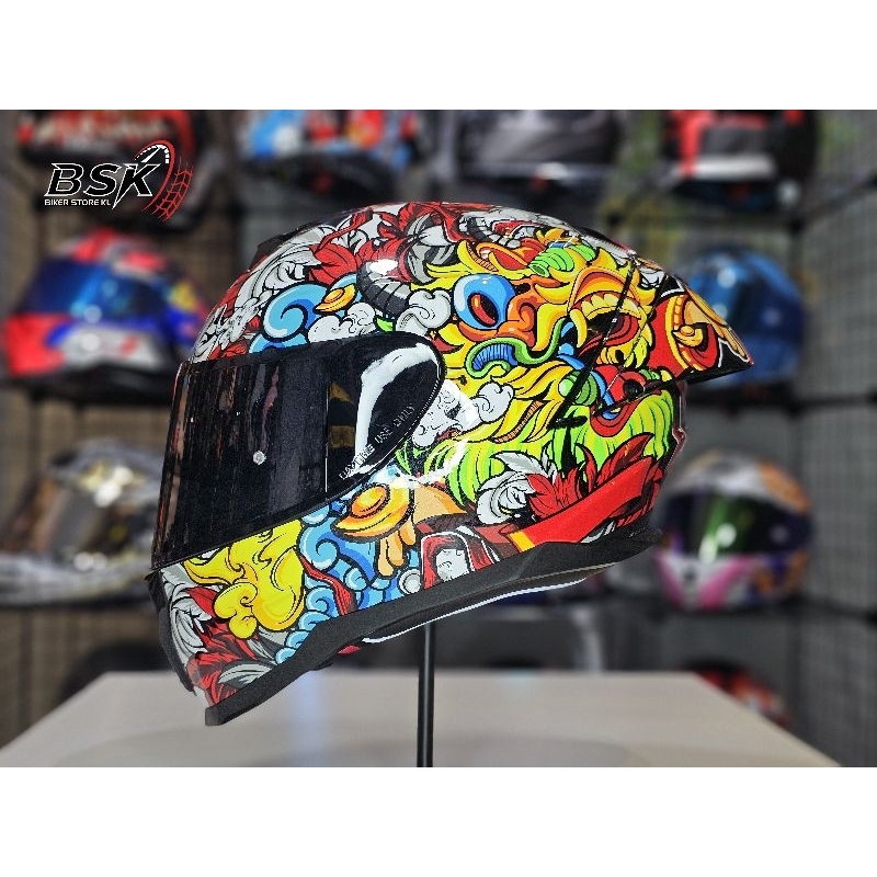 Original Nenki N1 Dragon Black Full Face Helmet | Shopee Malaysia