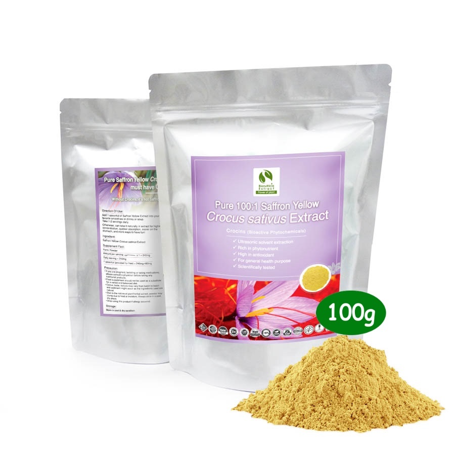 Bionutricia Saffron Yellow (Crocus sativus) Standardized Extract Powder ...