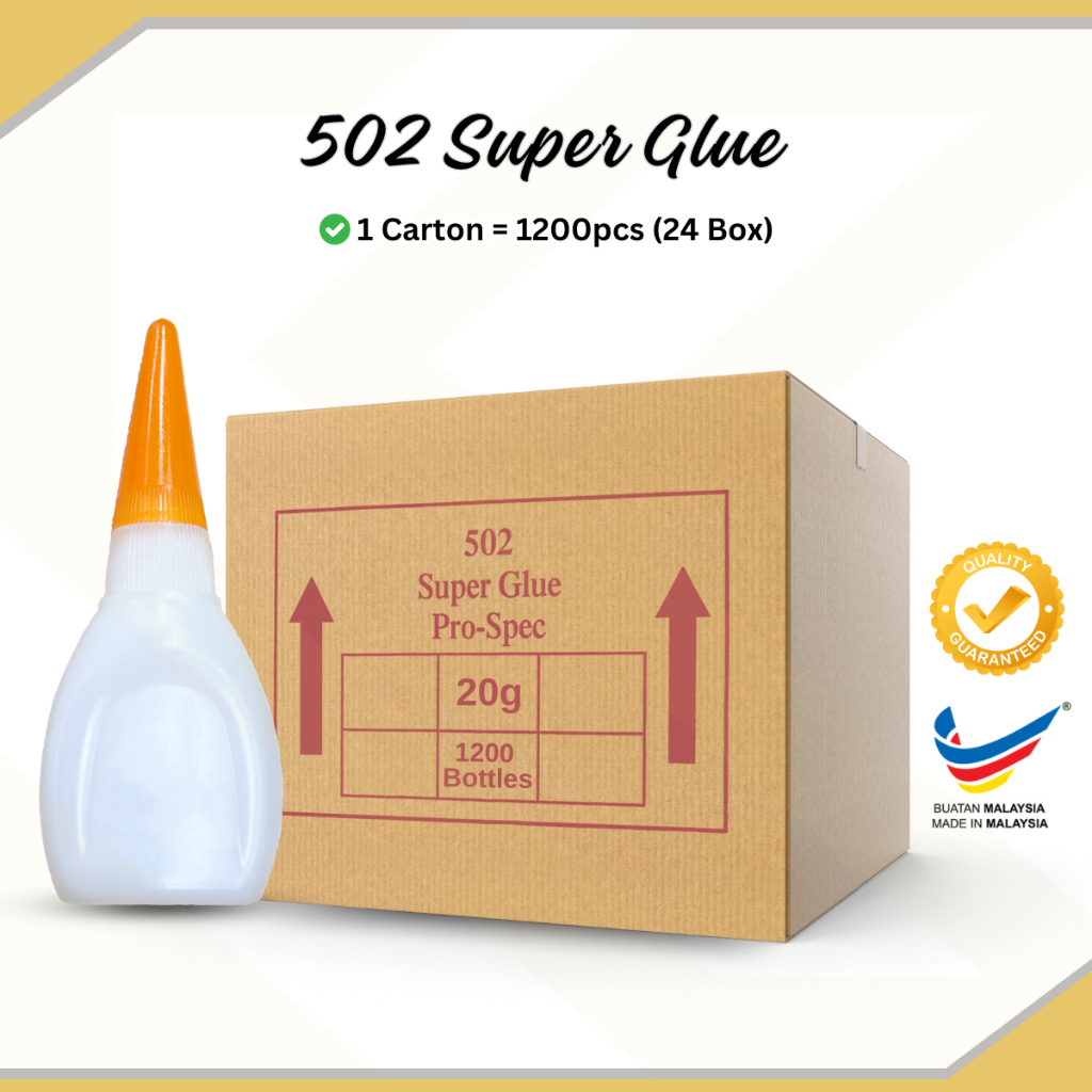 [Bulk Carton 1200pc] Super Glue 502 (20gram) Ultra Fast Instant Bonding ...