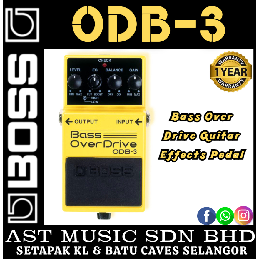 Boss ODB 3 Bass Over Drive Guitar Effects Pedal ( ODB-3 / Odb3 ...