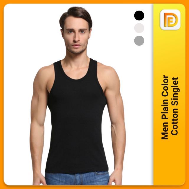 Men Singlet Anti Odor Mesh Tank Top Plain Color Pattern Singlet Adult ...