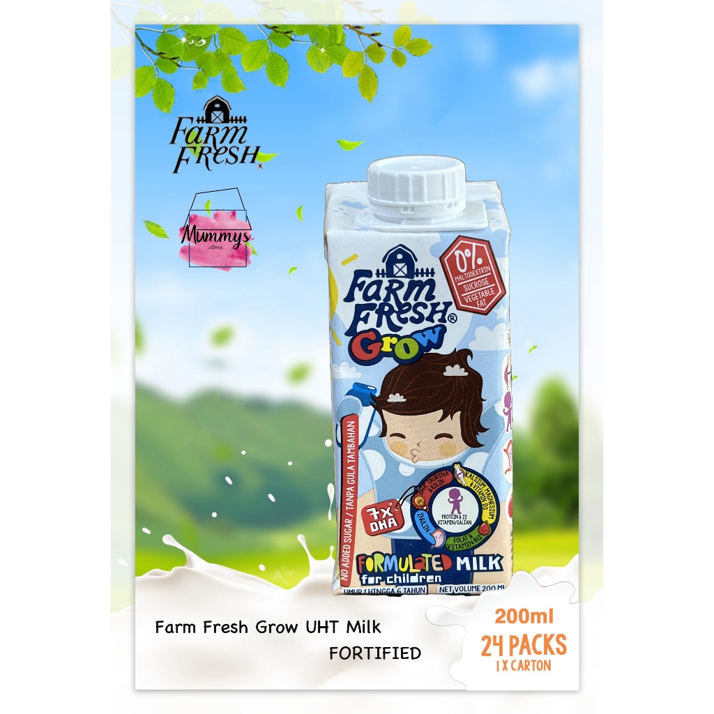 Farm Fresh Grow Formulated Milk 1-6Years Old 200ml x 24 Packs | Shopee ...
