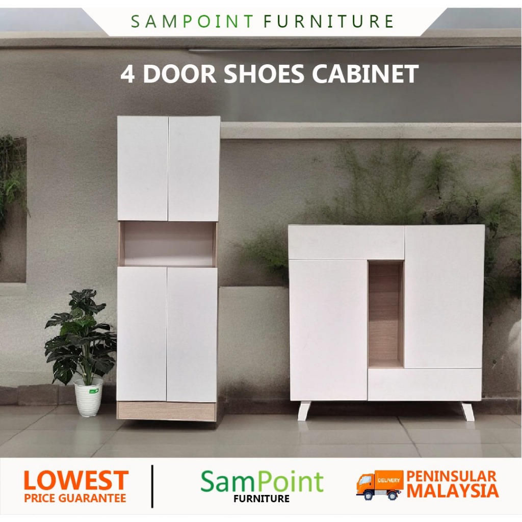 🔥READY STOCK🔥SamPoint 4 Door Cabinet 5 Tier Shoe Cabinet Shoe Rack ...