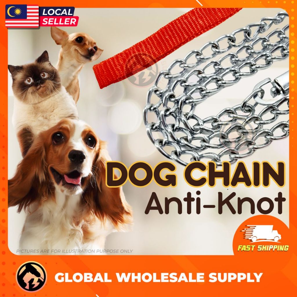 Dog Chain Leash with Soft Handle Easy Grip Chain for Small to Large ...