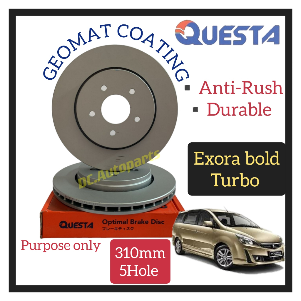QUESTA FRONT BRAKE DISC ROTOR PROTON EXORA BOLD TURBO 310MM 2PCS ...