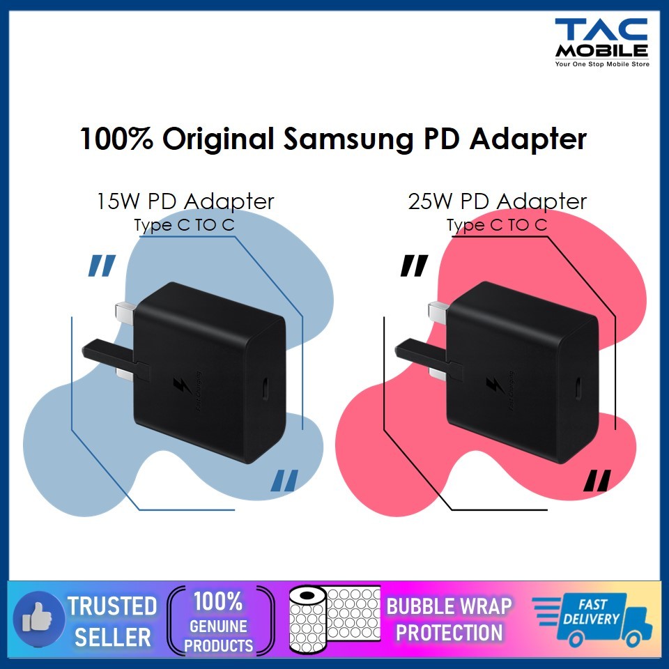 (READY STOCK) SAMSUNG PD ADAPTER 25W/SAMSUNG PD ADAPTER 15W 100% ...