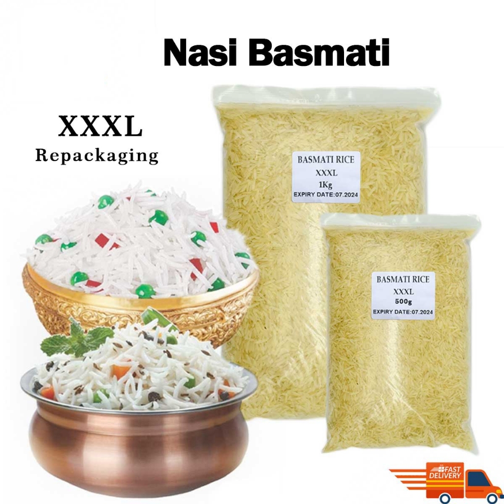 Basmati Rice Long Grain | Nasi Biryani Mandy | Repacking 500g - 1kg ...