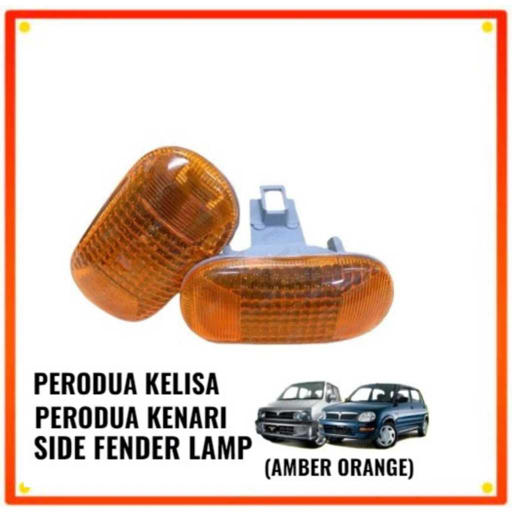 PERODUA KELISA KENARI SIDE MUDGUARD FENDER SIGNAL LAMP LIGHT LAMPU TEPI SISI ORANGE AMBER
