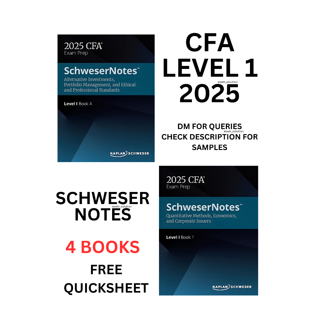 CFA level 1 2025 Schweser notes (Free Quicksheet) Shopee Malaysia